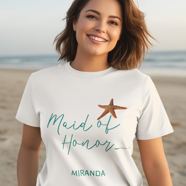Beach destination starfish wedding maid or honour T-Shirt (Creator Uploaded)