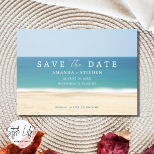 Beach Destination Wedding Photo Save The Date