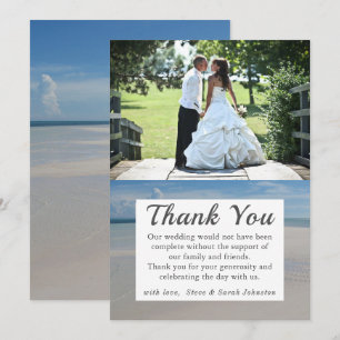 Beach Destination Wedding Photo Thank You Cards