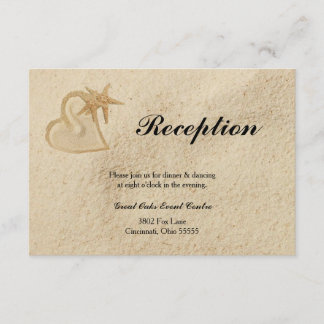 Beach Destination Wedding Reception Card