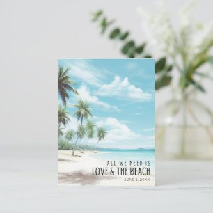 Beach Destination Wedding Save Date Announcement Postcard