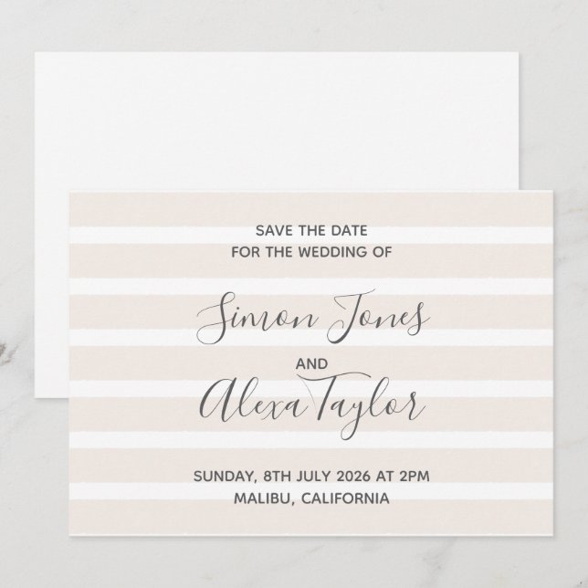 Beach destination wedding save the date (Front/Back)