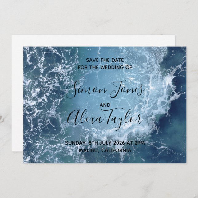 Beach destination wedding save the date (Front/Back)