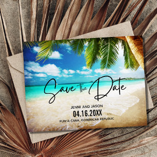 Beach Destination Wedding Save The Date  Announcement Postcard