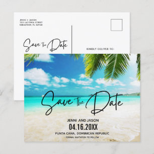 Beach Destination Wedding Save The Date Announcement Postcard