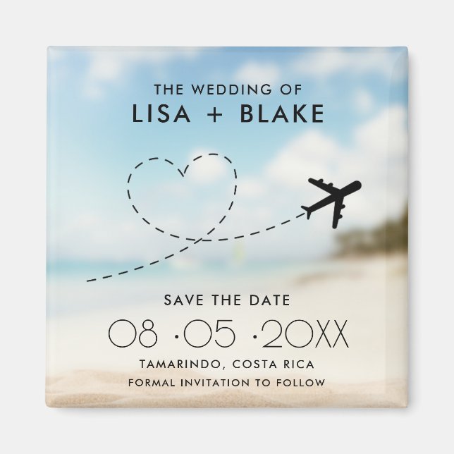 Beach Destination Wedding Save the Date Magnet (Front)