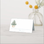 Beach Destination Wedding  | Shell Christmas Tree Place Card<br><div class="desc">This beautiful beach themed place card features watercolor design perfect for your holiday beach wedding. The graphic has Christmas tree with shell ornaments. Colours used include,  slate blue,  forest green,  ivory and tan.</div>