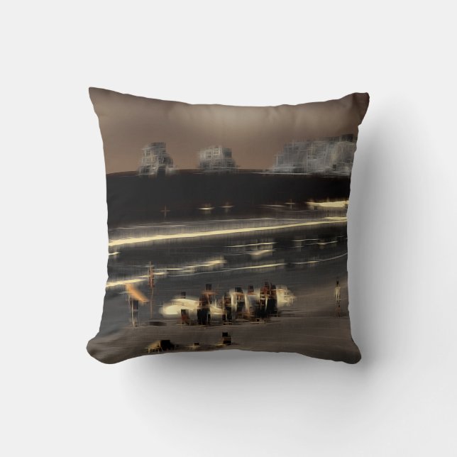 Beach digital effect of style "impression" cushion (Front)