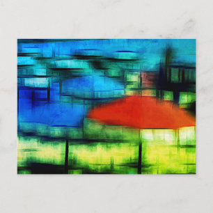 Beach digital effect of style "impression" holiday postcard