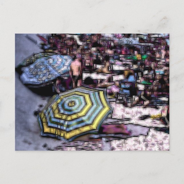 Beach digital effect of style "impression" holiday postcard (Front)