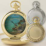 Beach Dream 0026 Pocket Watch<br><div class="desc">Painting “Beach Dream 0026” Collection This personalised pocket watch makes for a perfect gift that will stand the test of time. Personalise on the product page or click the "Customise" button for more design options. Design created from my painting “Beach Dream 0026” capturing a view from Dreams Resort in Puerto...</div>