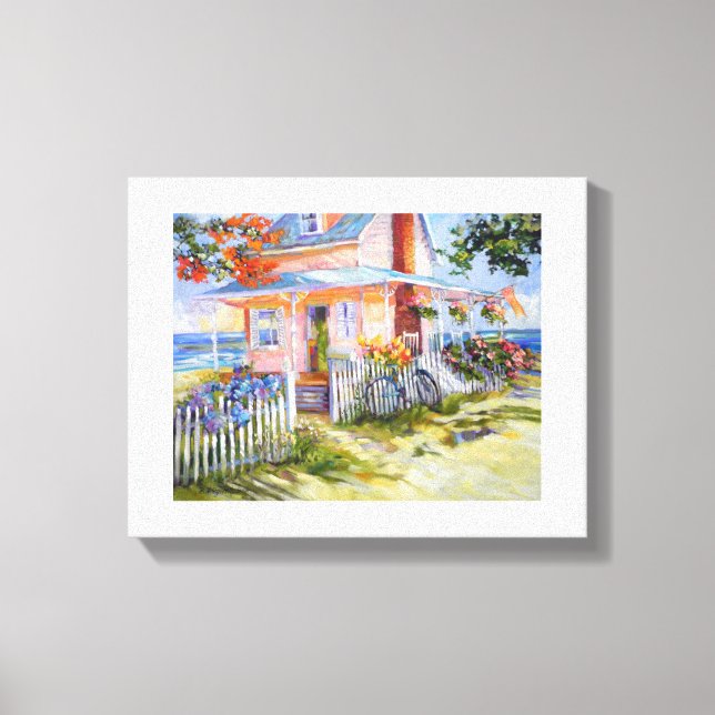 Beach Dream Cottage 14x11 & Border Canvas Print (Front)