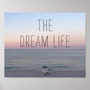Beach Dream Life Colorful OceanSunrise Poster