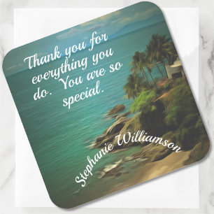 Beach Dream Thank You 0026 Square Sticker