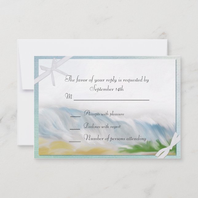 Beach Dune Romance RSVP Response Card (Front)