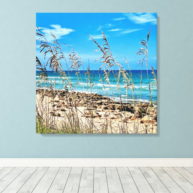 Beach Dunes Ocean Canvas  Print (Insitu(Wood Floor))