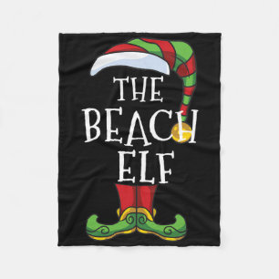 Beach Elf Family Matching Christmas In July Funny Fleece Blanket