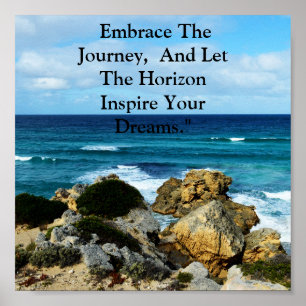 Beach Embrace: Motivational Embrace The Journey,  Poster