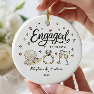 Beach Engagement Ornament Personalised