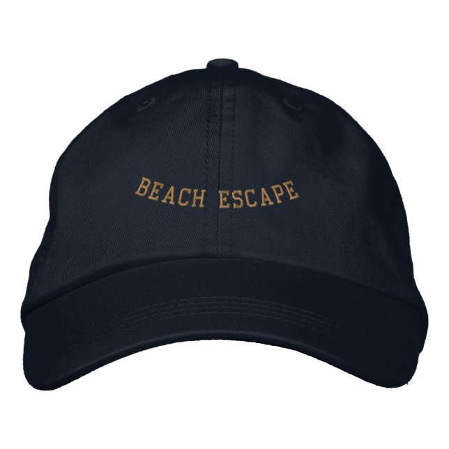 Beach Escape Coastal Adventure-Hat Navy Holiday  Embroidered Hat (Front)