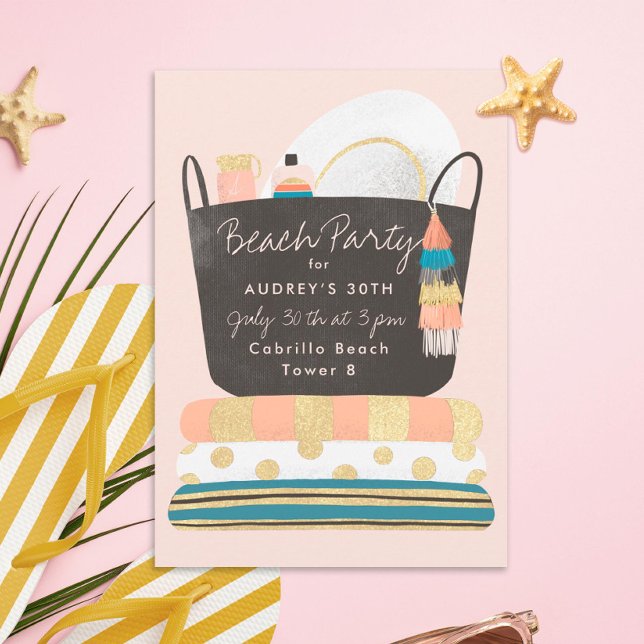 Beach Essentials Summer Beach Party Invitation (Creator Uploaded)
