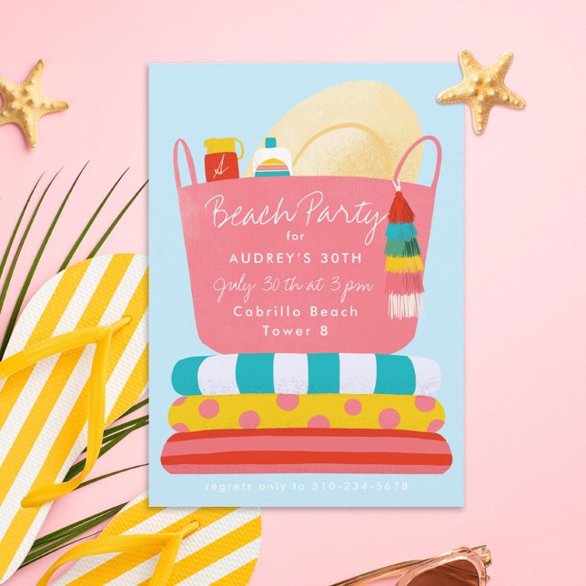 Beach Essentials Summer Beach Party Invitation (Creator Uploaded)
