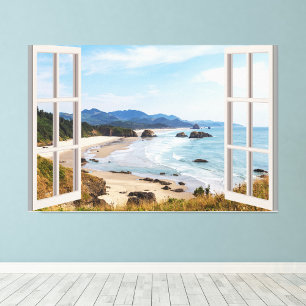 Beach Fake Window Home Office Wall Decor Photo Print