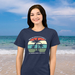 Beach Family Reunion Palm Tree Sunset Women's Tri-Blend Shirt