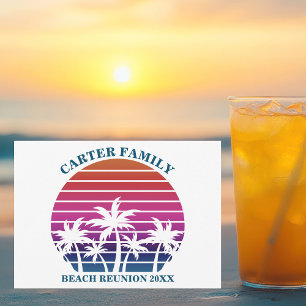 Beach Family Reunion Tropical Palm Tree Custom Invitation
