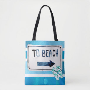 Beach Family Reunion watercolor surfboard Tote Bag