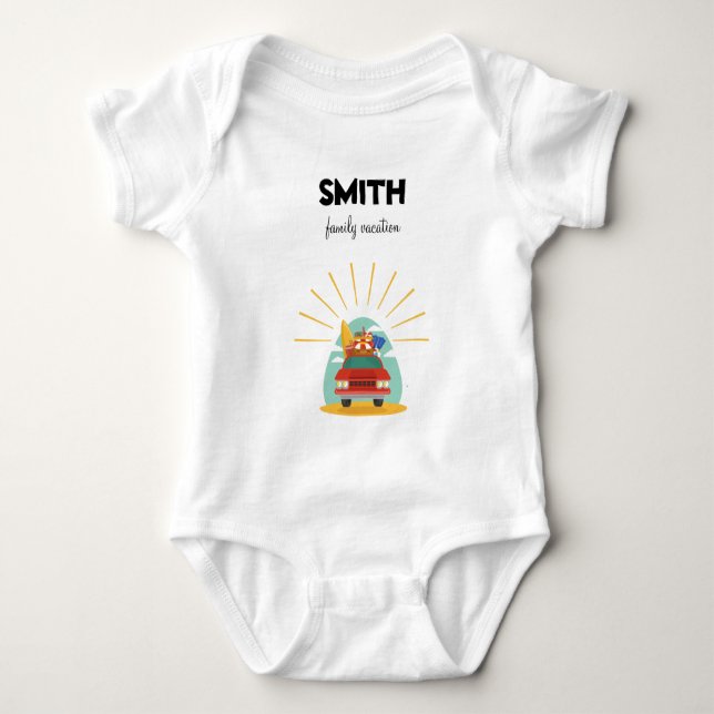 Beach Family Vacation Matching Baby Bodysuit (Front)