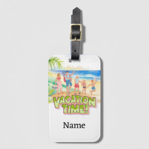 Beach Family Vacation with Name Luggage Tag