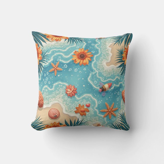 beach feeling cushion pillow  (Front)