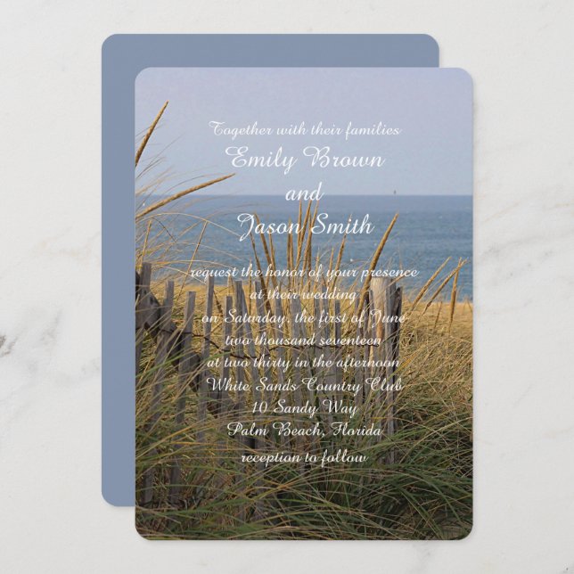 Beach fence in the sand dunes invitation (Front/Back)