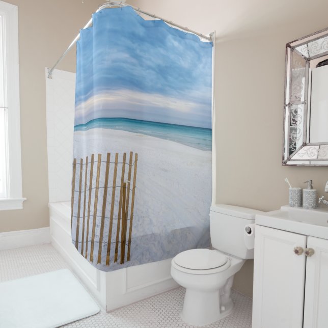 Beach Fence Morning Destin Florida Shower Curtain (In Situ)