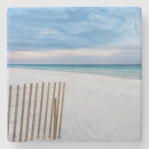 Beach Fence Morning Destin Florida Stone Coaster