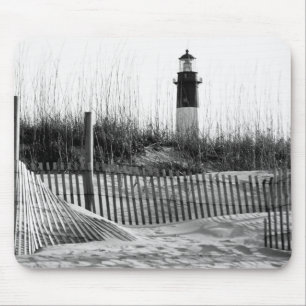 Beach Fences And Lighthouse Mouse Pad