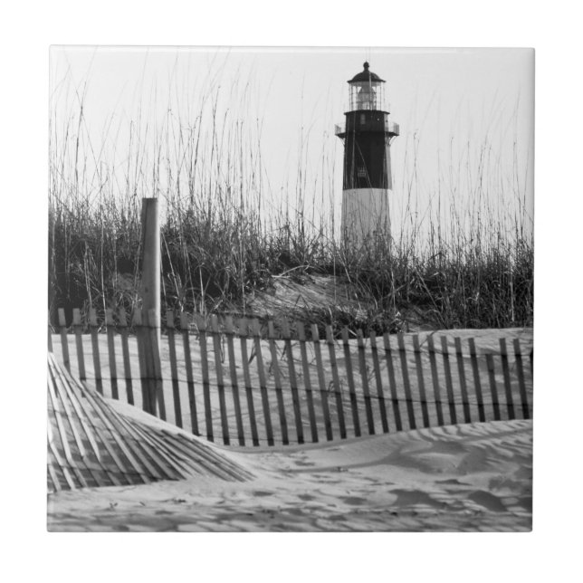 Beach Fences And Lighthouse Tile (Front)