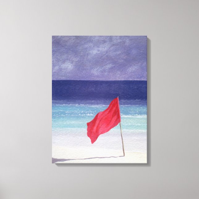 Beach Flag - Storm Warning 1985 Canvas Print (Front)
