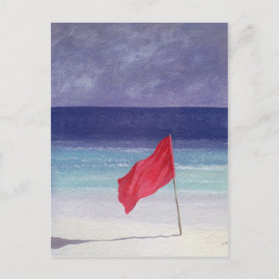 Beach Flag - Storm Warning 1985 Postcard