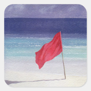 Beach Flag - Storm Warning 1985 Square Sticker