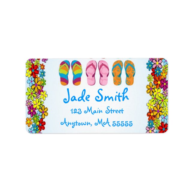 Beach Flip Flops Address Labels (Front)