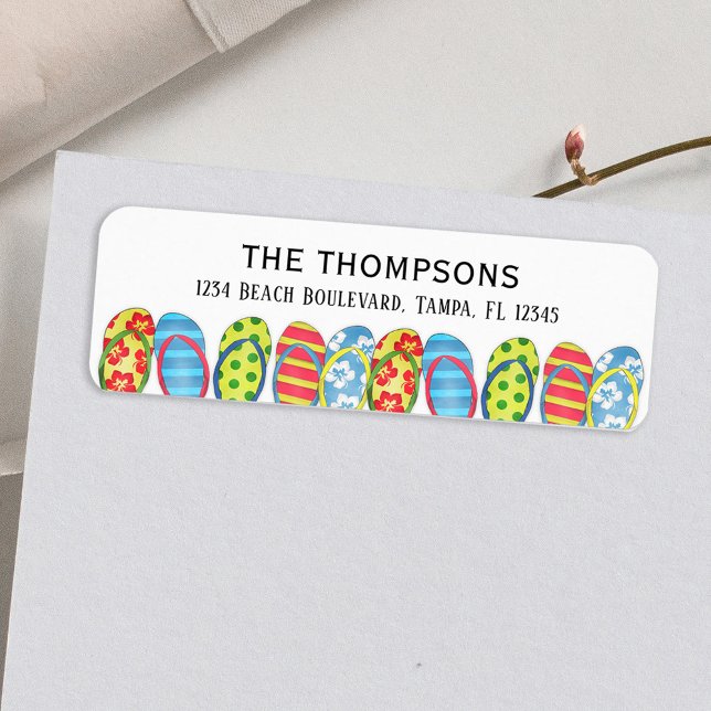 Beach Flip Flops Colorful Tropical Personalized La (Creator Uploaded)