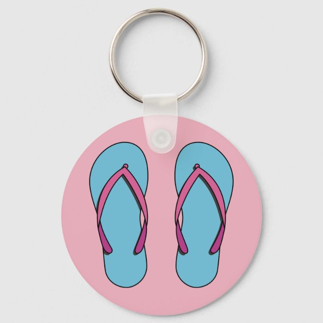 Beach Flip Flops Key Ring (Front)