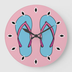 Beach Flip Flops Large Clock
