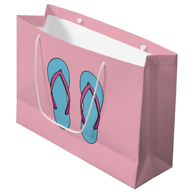 Beach Flip Flops Large Gift Bag (Front Angled)