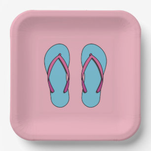 Beach Flip Flops Paper Plate