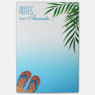 Beach Flip Flops Personalised Post-it Notes