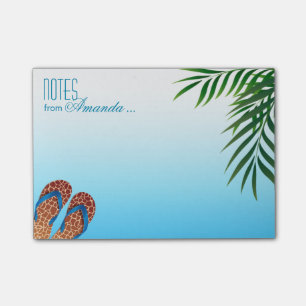 Beach Flip Flops Personalised Post-it Notes