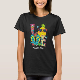 Beach Flip Flops Pineapple Summer Vacation Love Sl T-Shirt